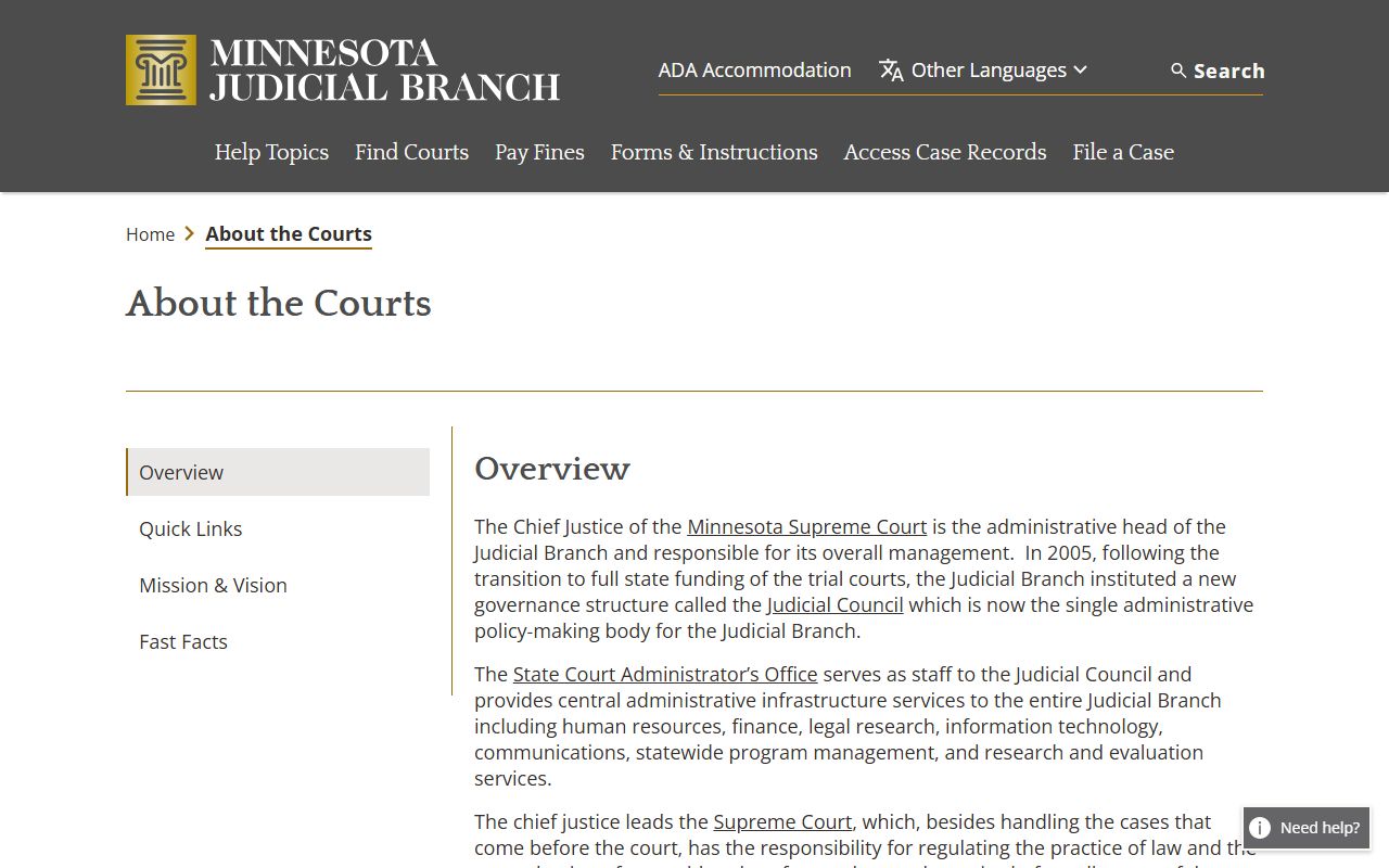 Chisago County District Court records Minnesota court structure